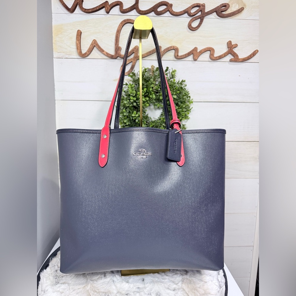 Coach blue and red coated canvas reversible Tote Bag - Picture 2 of 16